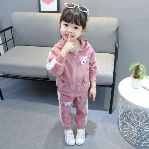 Conjunto de fato de treino para menina L1550 rosa 18-24 meses