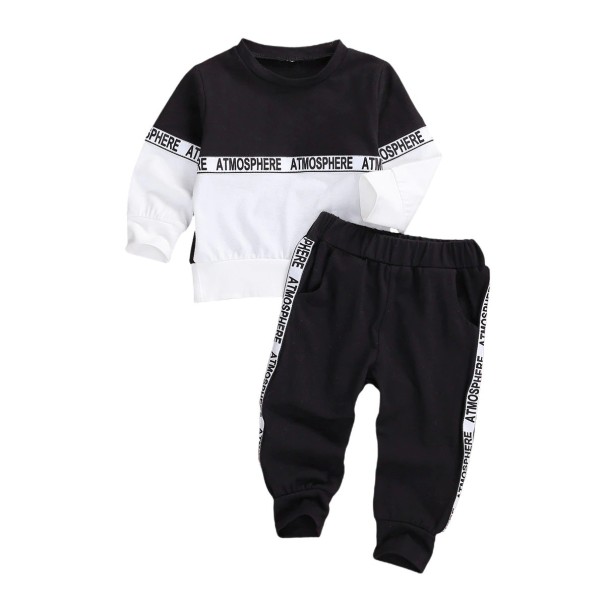 Conjunto de fato de treino para menino L1614 preto 6-12 meses