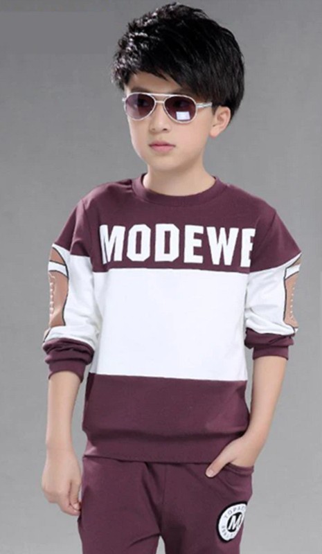 Conjunto de fato de treino para rapazes L1653 bordô 4-5 anos