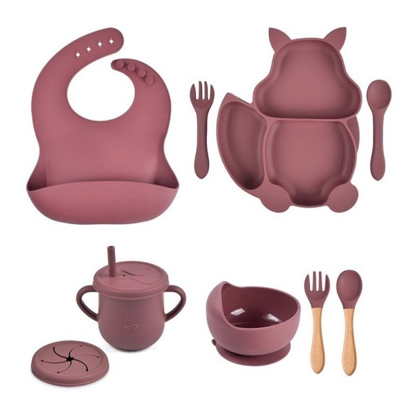 Conjunto de louça infantil 8 pcs borgonha