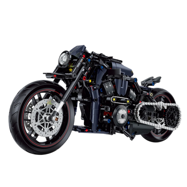 Conjunto de moto preta 623 pcs 33,5 x 11,8 x 14,3 cm Modelo dobrável 1:8 Conjunto técnico Para crianças e adultos Idade 6+ 1