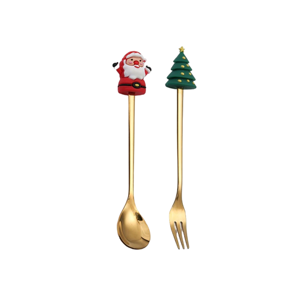 Conjunto de Natal colher com garfo 2