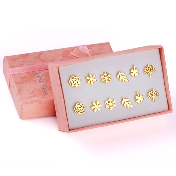 Conjunto de pendientes de botón para mujer 2