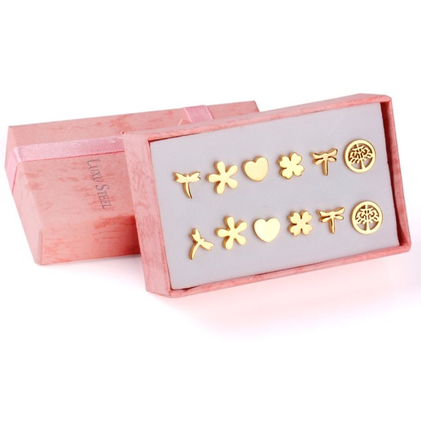 Conjunto de pendientes de botón para mujer 8