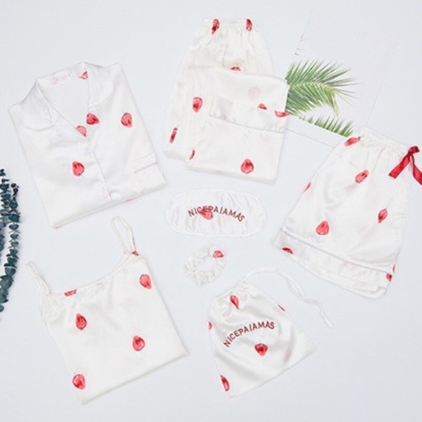 Conjunto de pijama de mujer P2829 blanco M