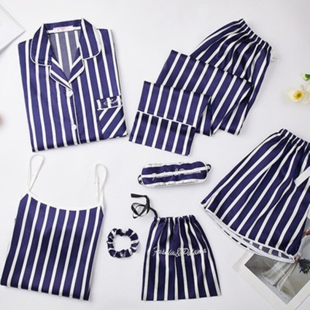 Conjunto de pijama de mujer P2831 azul oscuro XS