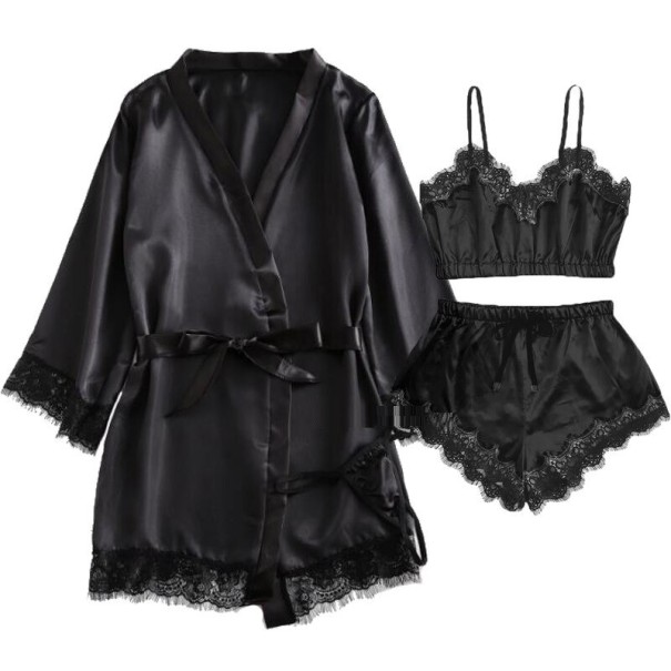 Conjunto de pijama de mujer P2927 negro XS