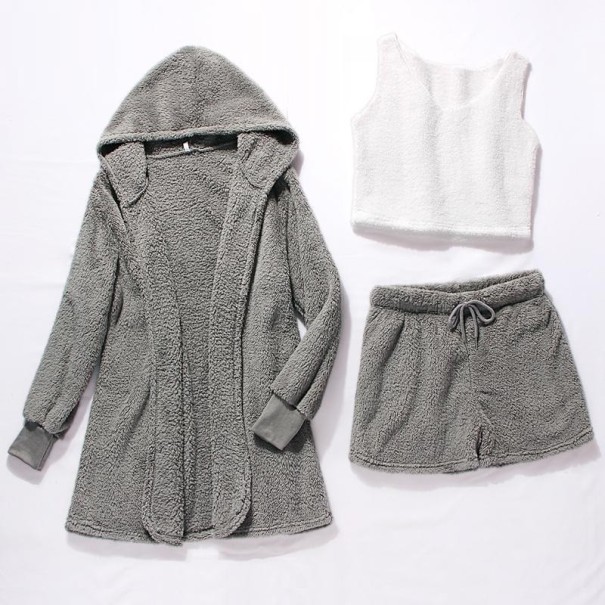 Conjunto de pijama para mujer P2773 gris oscuro XXL