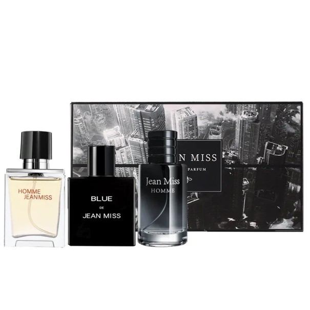 Conjunto de presente de águas de colónia masculinas 3x 30 ml Fragrância fresca, especiada e amadeirada Perfume diário e noturno para homens Fragrância 1