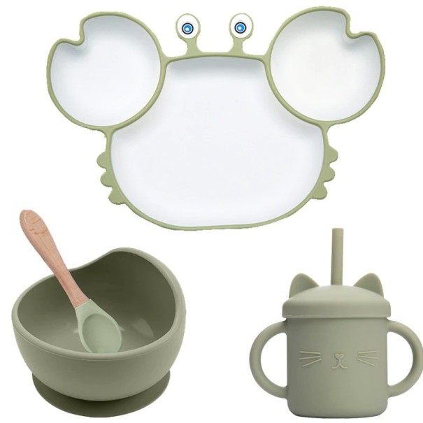 Conjunto de refeições para crianças 4 pcs verde