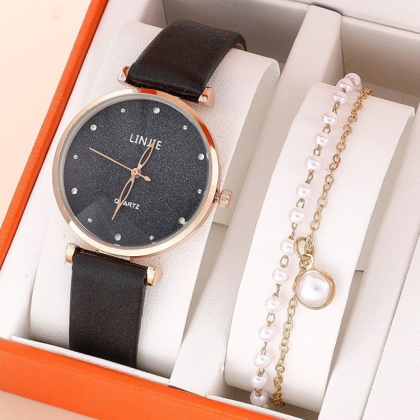 Conjunto de relojes con pulseras negro