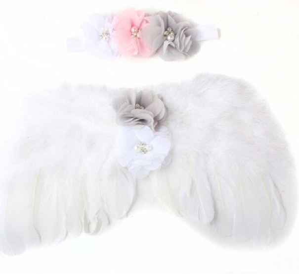 Conjunto de sesión de fotos para niñas: alas de ángel y diadema 1