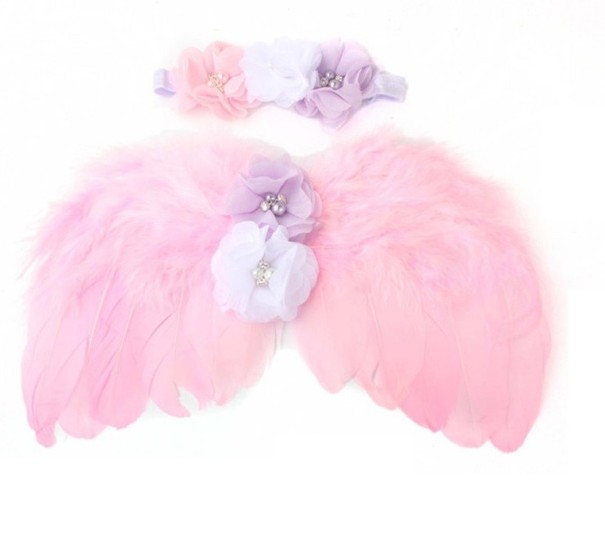 Conjunto de sesión de fotos para niñas: alas de ángel y diadema 3