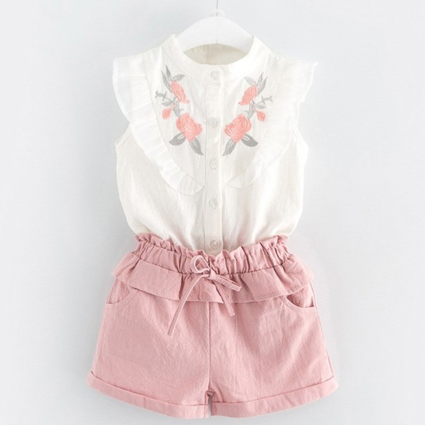 Conjunto de verano para niña - rosas - Blanco 6