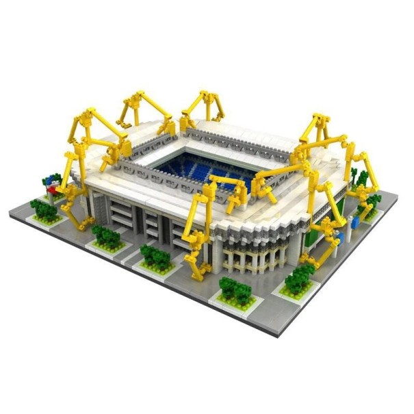 Conjunto do Estádio de Futebol de Dortmund 3800 peças 28 x 9,2 cm Modelo detalhado do estádio Conjunto criativo para fãs de futebol e colecionadores 1
