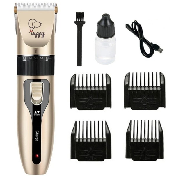 Conjunto eléctrico para tosquiar animais de estimação Cortador de pelo para cães e gatos Máquina silenciosa para cuidados de pelo Acessórios 1