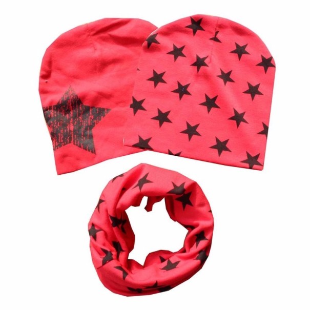 Conjunto infantil: 2 piezas gorro + braga de cuello rojo