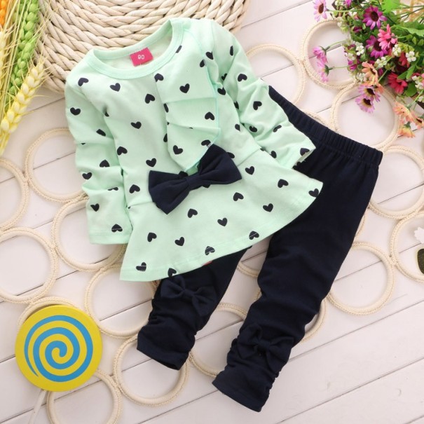 Conjunto niña - Camiseta manga larga y pantalón de chándal J1896 verde 2