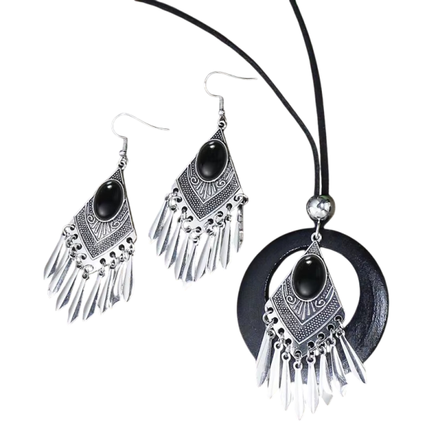 Conjunto oriental de colar e brincos Joias criativas para mulheres Férias de verão Praia Festival Festa Acessório elegante 1