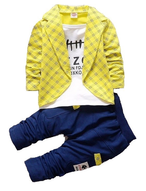 Conjunto para Menino - Camiseta com Blazer e Calças J2539 amarelo 2