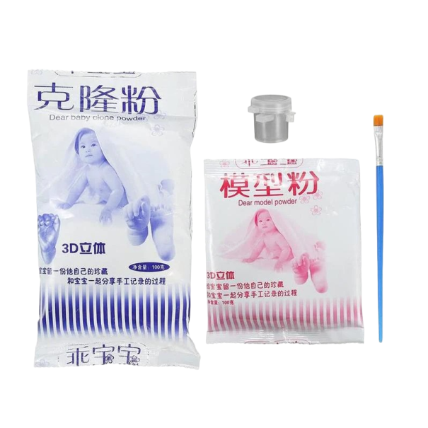 Conjunto para molde de mão ou pé prateado