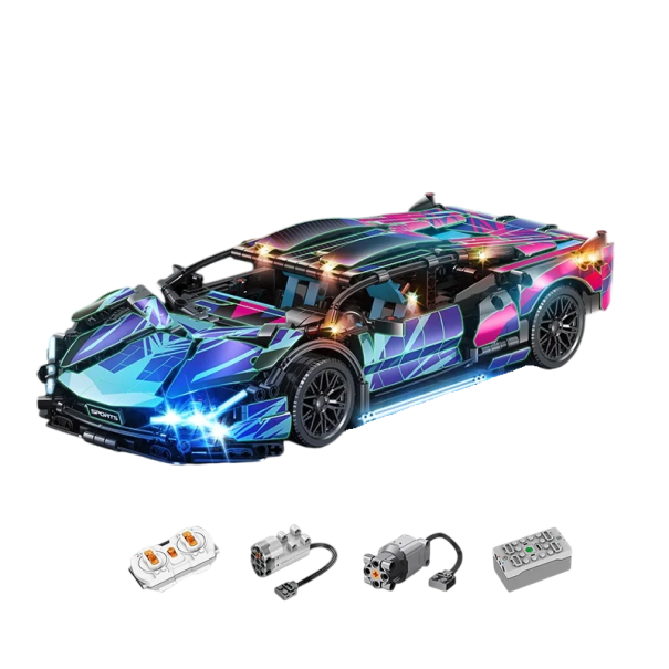 Conjunto RC Lamborghini Hypercar 1314 peças 1:14 Carro de corrida elétrico com controlo remoto e luzes LED Modelo Technic de carro desportivo 1