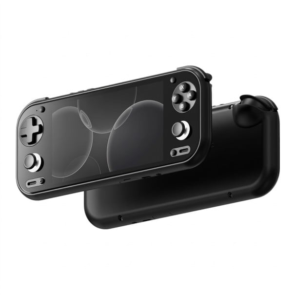 Consolă de jocuri portabilă 20,8 x 1,7 x 8,6 cm cu ecran IPS multitouch de 5,5" și Android 14 cu memorie de 4 GB + 64 GB cu Wi-Fi și Bluetooth negru