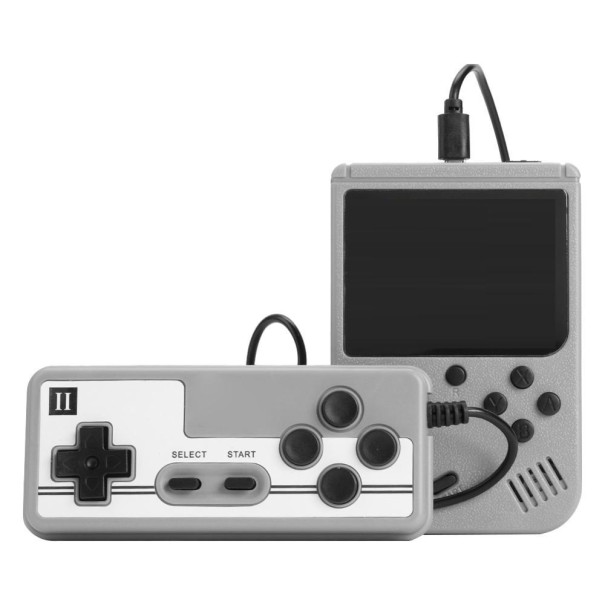 Consola de juegos portátil con controlador gris