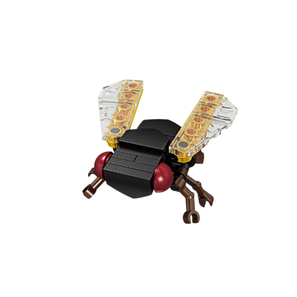 Construcción de mosca negro marrón 43 piezas Modelo de insecto con alas transparentes Kit creativo para ensamblar y exhibir 1