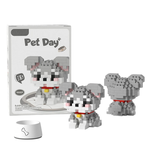 Construction de schnauzer 5,2 x 4,4 x 5,1 cm 202 pièces Petite construction de chien Mignonne construction d'animaux Jouet créatif pour enfants et collectionneurs 1