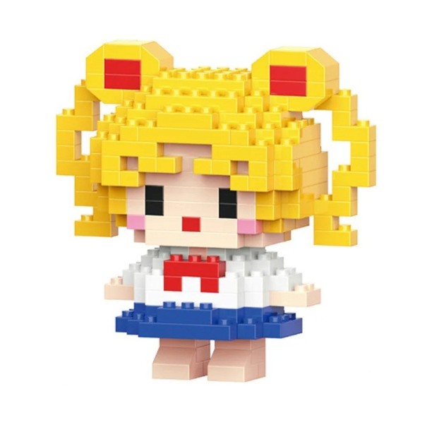 Construction pour enfants fille aux cheveux jaunes 7 x 3,4 x 7 cm 199 pièces Modèle en briques Jouet créatif Cadeau pour enfants Mignonne décoration de chambre 1