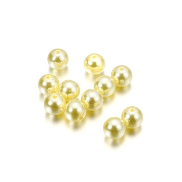 Contas de 12 mm 50 unid amarelo claro