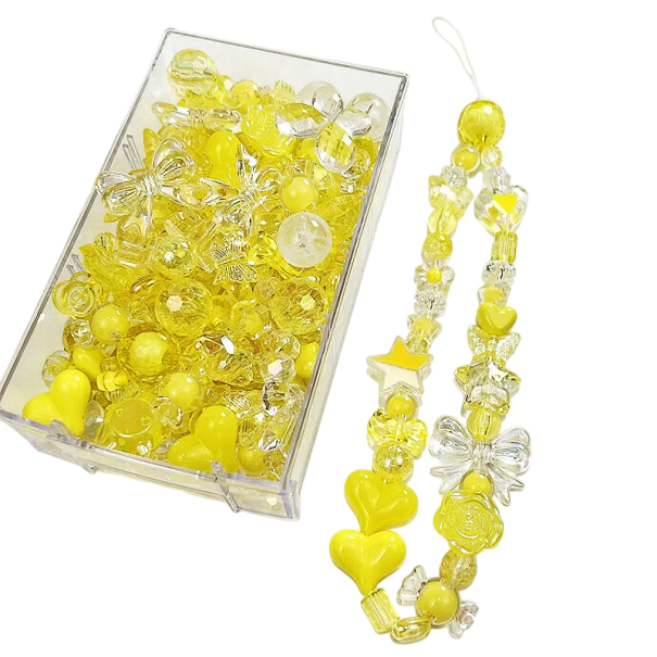 Contas de Acrílico 10 g Contas Coloridas para Fabricação de Joias e Pulseiras Contas para Enfiar para Criação Criativa e Trabalhos Manuais amarelo