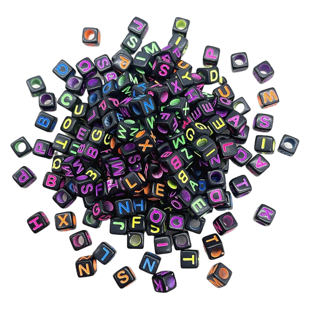 Contas de letras para enfiar 100 unid 5