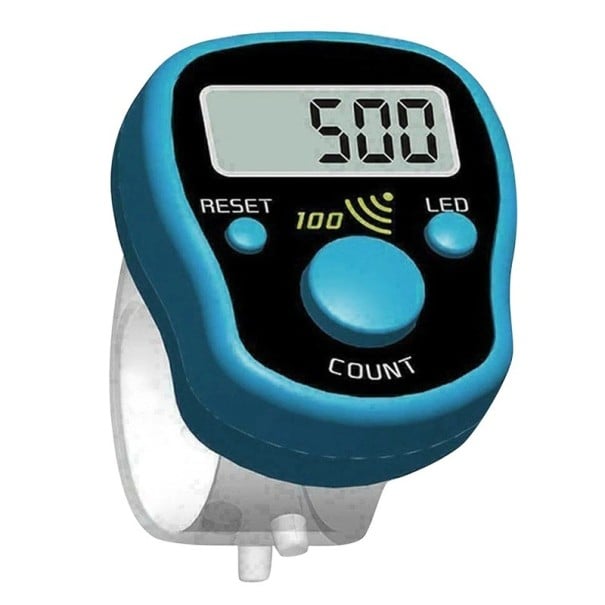 Contatore elettronico da dito con display digitale per il conteggio dei passi facile da usare 1,5 V azzurro