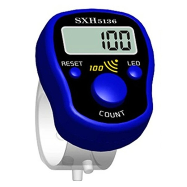 Contor electronic de degete cu afișaj digital, numărare pași, ușor de utilizat, 1,5 V albastru inchis