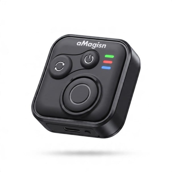 Control remoto inalámbrico Bluetooth aMagisn para Insta360 GoPro y DJI con correa para la muñeca ABS y silicona Negra Duración de hasta 96 h 1