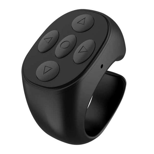 Controlador Bluetooth para dedo com autonomia de bateria até 48 h Controlo remoto sem fios para dispositivos Mini controlador para telefone preto