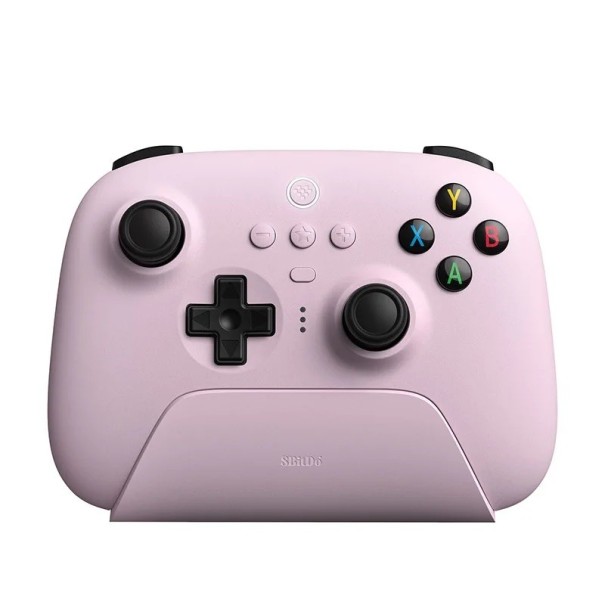 Controlador de jogos sem fios com joystick Hall Effect Gamepad com bluetooth para Steam, PC, iOS, Android, 480 mAh, 14,7 x 10,4 cm rosa