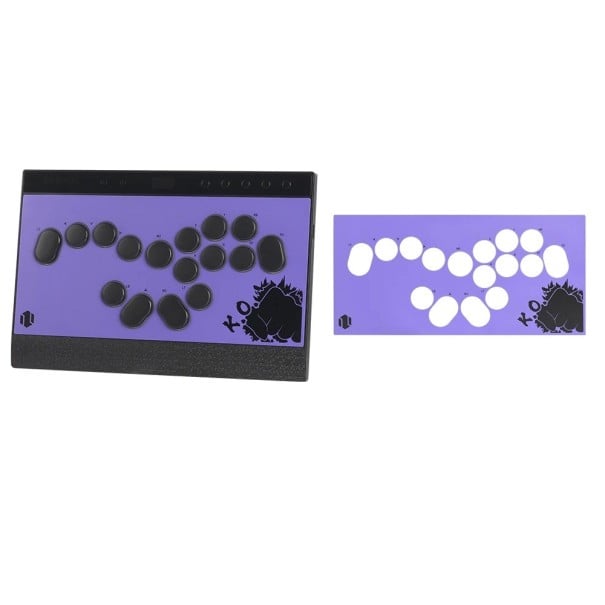 Controler arcade fără joystick 299,8 × 199,8 × 13,5 mm Haute42 C16-S Magnet Hitbox RGB USB-C Pro PC PS4 PS5 Switch Steam Android Mod turbo violet