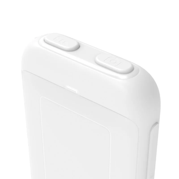 Controlo remoto para telemóvel 7 x 3,9 x 1,2 cm Bluetooth Air Mouse Touch iOS Android Botões Início Voltar Voz Foto Fn branco