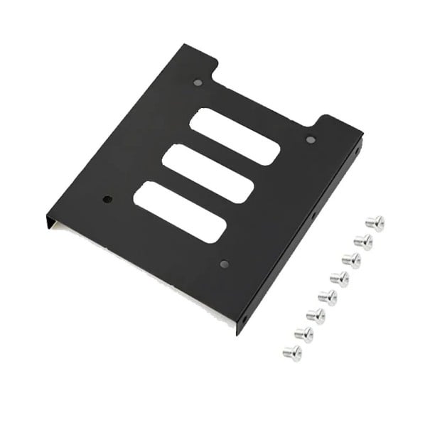 Coolcirc Adapter Metalowy 2,5" na 3,5" SATA SSD HDD Uniwersalny Uchwyt Montażowy do Obudowy PC Tower Zestaw Montażowy Przenośny Dysk Twardy czarny