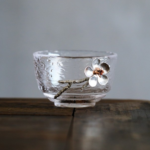 Copa de cristal con flor 9