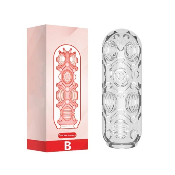 Copa de masturbación de goma para hombres, simulación realista de una vagina artificial con crestas, material suave y flexible, fácil de mantener 1