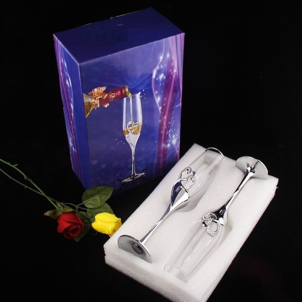 Copas de champán para boda 2 uds. plateado