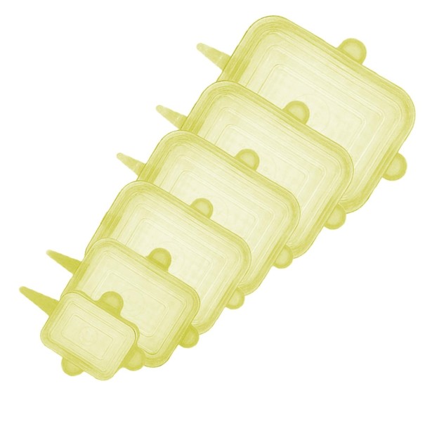 Coperchi rettangolari in silicone per ciotole 6 pz giallo