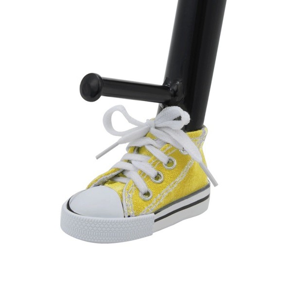 Coperchio decorativo colorato per il cavalletto laterale della motocicletta 7,5 cm Mini scarpa con lacci Accessorio protettivo e decorazione divertente per moto giallo