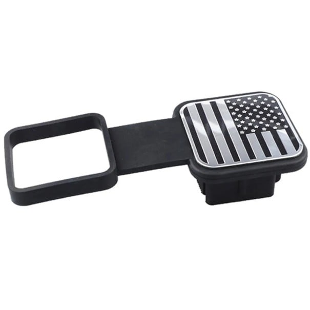 Coperchio impermeabile per gancio traino rimorchio 2 pollici TPU protettore antipolvere spina quadrata con motivo della bandiera americana argento Coperchio resistente 1