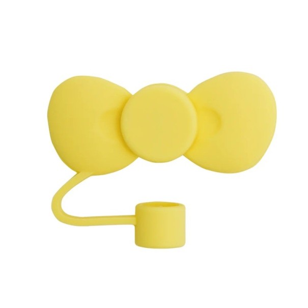 Coperchio in silicone per cannuccia 6 x 2 x 1 cm Fiocco Chiusura protettiva Cannuccia per Stanley Cup Accessorio elegante Riutilizzabile giallo