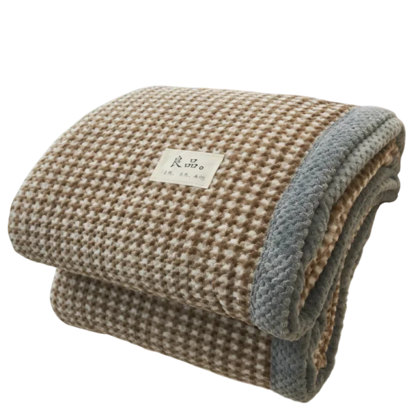 Coperta a quadri calda 150 x 200 cm 1,1 kg Morbida coperta fine con trapuntatura densa Superficie soffice per il comfort in camera da letto e soggiorno marrone